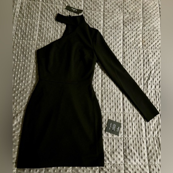 Keep It Interesting Black Asymmetrical Cutout Mini Dress - Picture 5 of 5